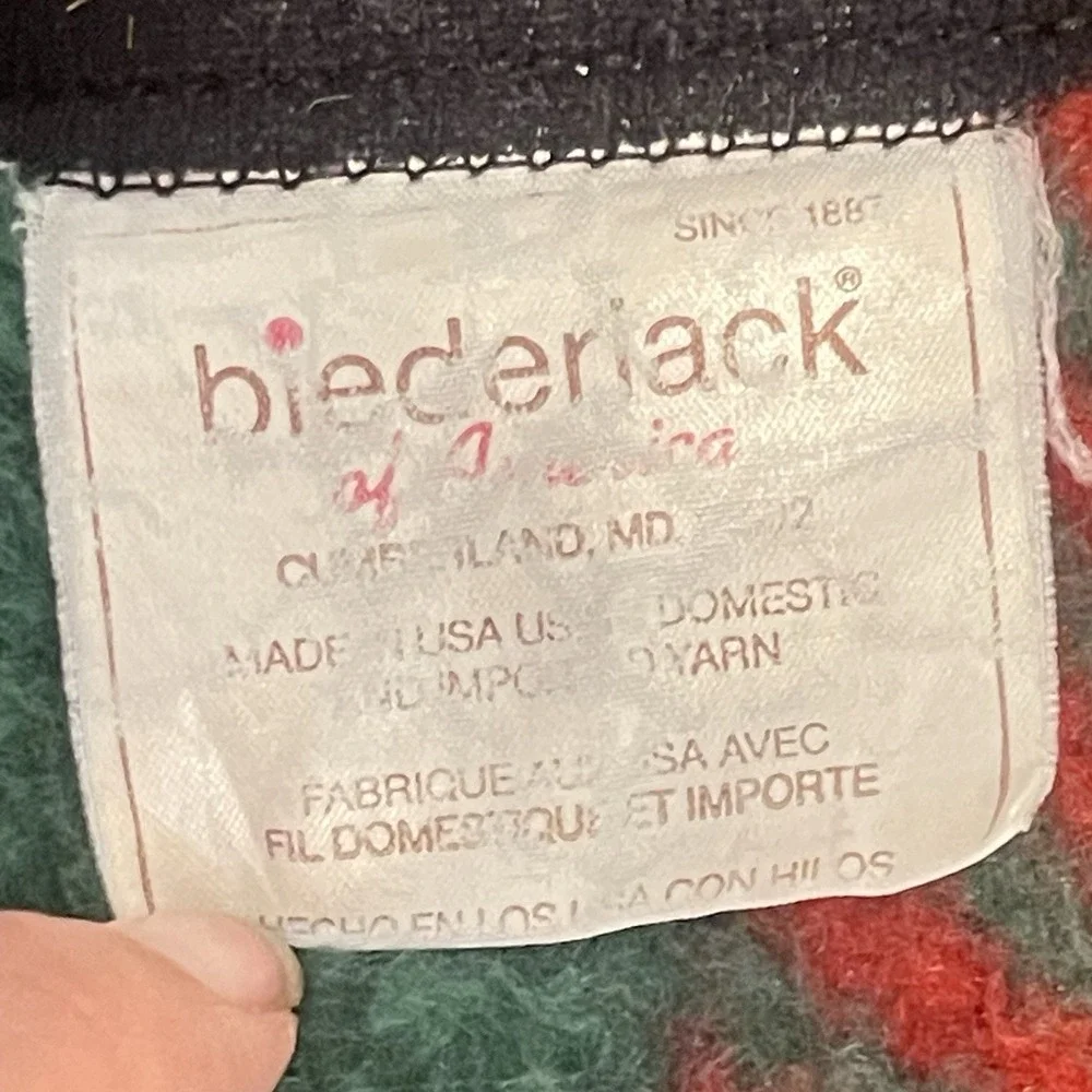 Biederlack‎ Plaid Checkered Throw Blanket Red Green Black 56
